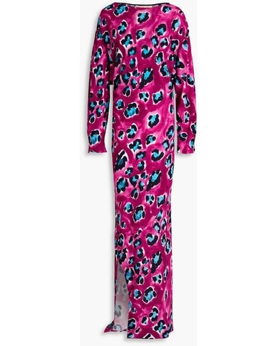 Marni Leopard-print Crepe Maxi Dress - Pink