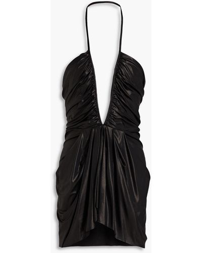 Rick Owens Scarlett Gathered Satin-jersey Top - Black