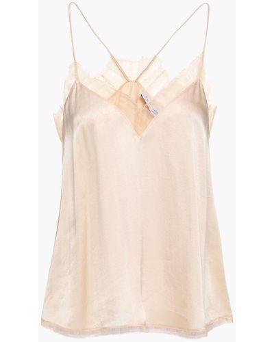 IRO Berlana Lace-trimmed Washed-silk Camisole Pastel Pink