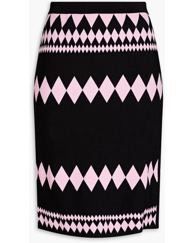 Diane von Furstenberg Shira Argyle Jacquard-knit Skirt - Black