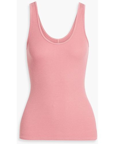 Enza Costa Ribbed Jersey Tank - Pink
