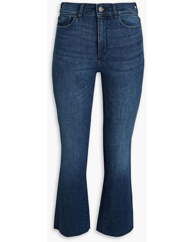 DL1961 Bridget hoch sitzende kick-flare-jeans in ausgewaschener optik - Blau