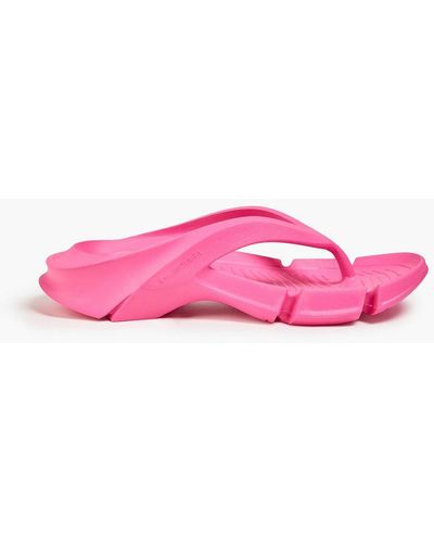 Balenciaga Mould Neon Rubber Flip Flops - Pink