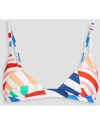 Solid & Striped Printed Triangle Bikini Top - Metallic