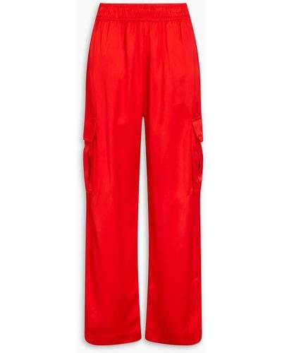 Stine Goya Satin Cargo Trousers - Red