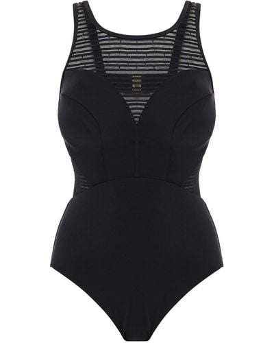 Jets by Jessika Allen Parallels Mesh-paneled Cutout Swimsuit - Black