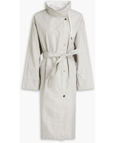Brunello Cucinelli Bead-embellished Shell Hooded Raincoat - White