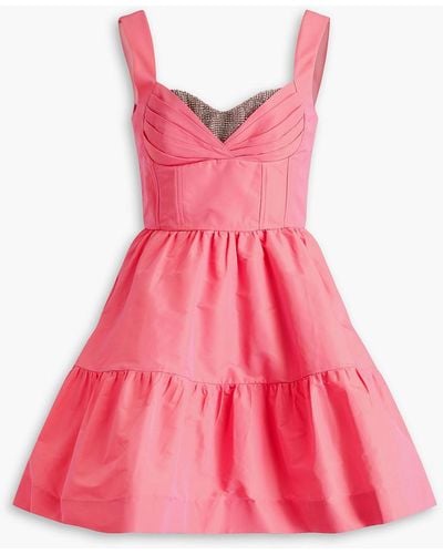 Rebecca Vallance Crystal-embellished Taffeta Mini Dress - Pink