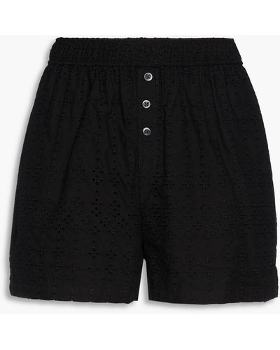 Onia Broderie Anglaise Cotton Shorts - Black