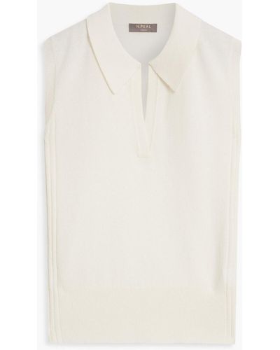 N.Peal Cashmere Pullover aus kaschmir mit polokragen - Weiß
