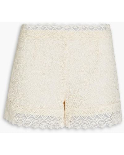 Charo Ruiz Crocheted Lace Shorts - Natural