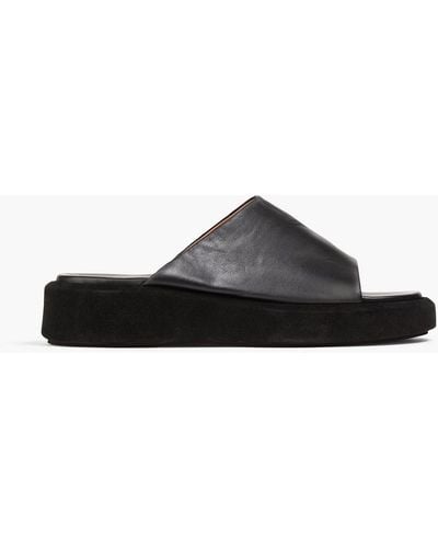 Atp Atelier Pacci Leather Platform Sandals - Black