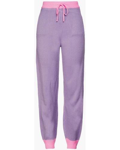 Olivia Rubin Two-tone Knitted Track Pants - Purple