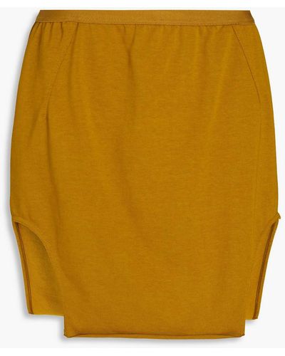 Rick Owens Diana Cutout Cotton-jersey Mini Skirt - Yellow