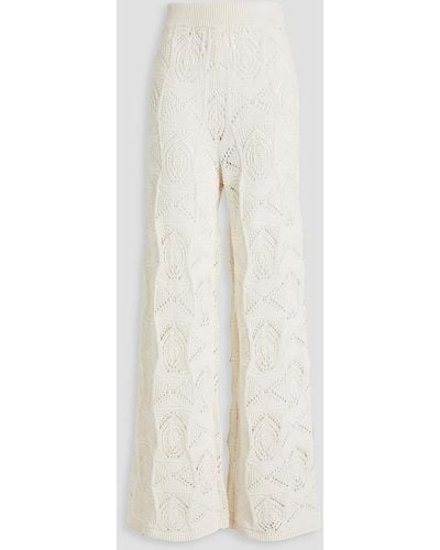 Loulou Studio Alma Crochet-knit Cotton Wide-leg Trousers - White