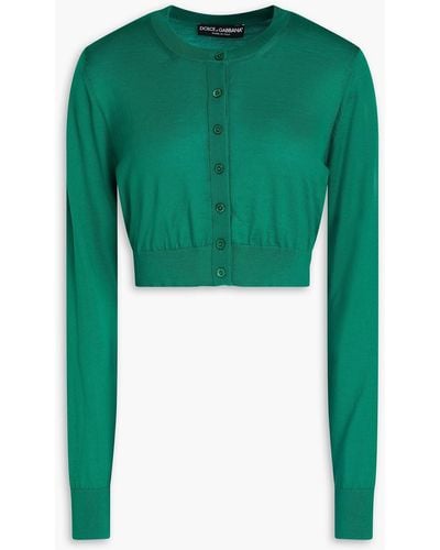 Dolce & Gabbana Cropped Cashmere Cardigan - Green