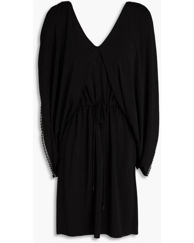 See By Chloé Lace-trimmed Jersey Mini Dress - Black