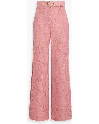 Zimmermann Lace Wide-leg Pants - Pink