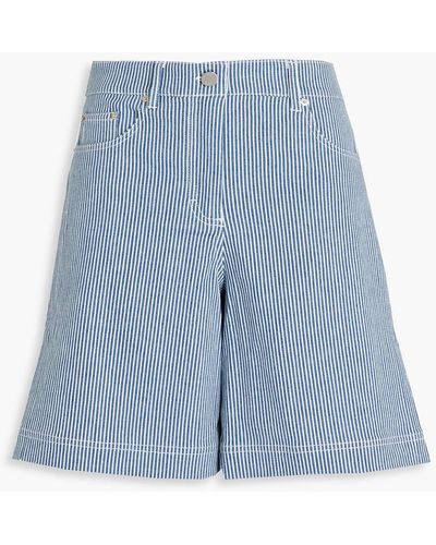 REMAIN Birger Christensen Striped Denim Shorts - Blue