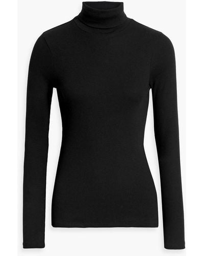 ATM Cotton-blend Jersey Turtleneck Sweater - Black
