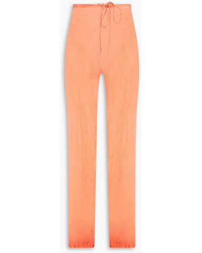 Dries Van Noten Silk-crepon Straight-leg Trousers - Orange