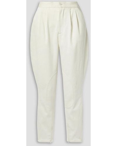 Ralph Lauren Collection Pleated Cotton And Wool-blend Twill Tapered Pants - White