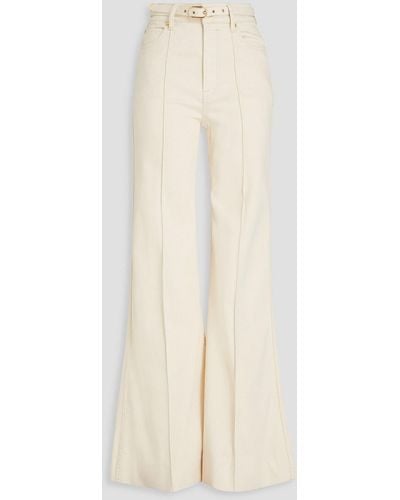 Zimmermann Belted High-rise Flared Jeans - White