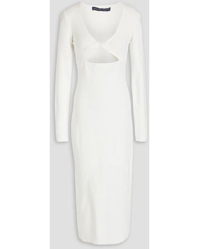 Zeynep Arcay Twisted Cutout Stretch-knit Midi Dress - White
