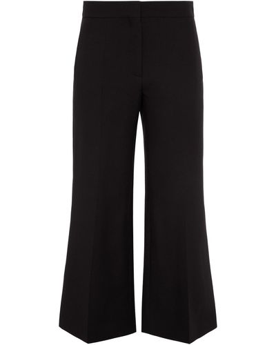 Valentino Garavani Wool And Silk-blend Crepe Kick-flare Trousers - Black