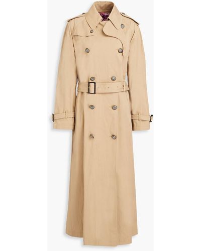 Dolce & Gabbana Double-breasted Cotton-blend Gabardine Trench Coat - Natural