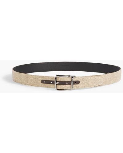 Dolce & Gabbana Tweed And Leather Belt - Natural