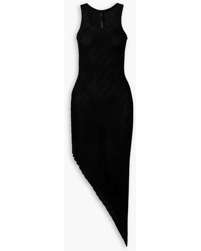 Petar Petrov Alic Asymmetric Ribbed Silk Midi Dress - Black