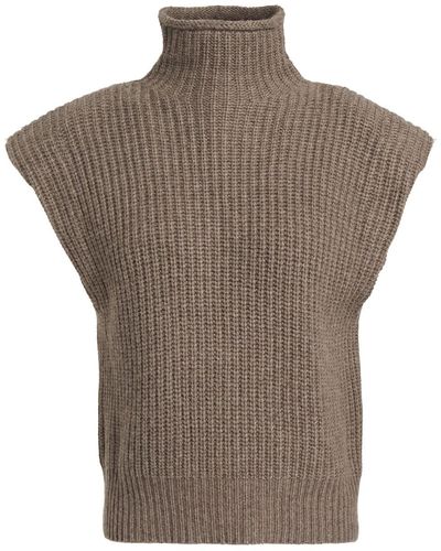 Autumn Cashmere Ribbed-knit Vest - Brown