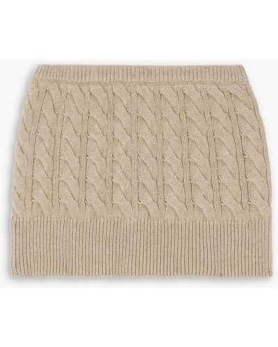 Christopher Esber Cable-knit Wool And Cashmere-blend Mini Skirt - Natural