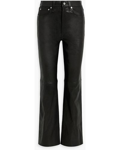 Rag & Bone Alex Leather Straight-leg Pants - Black