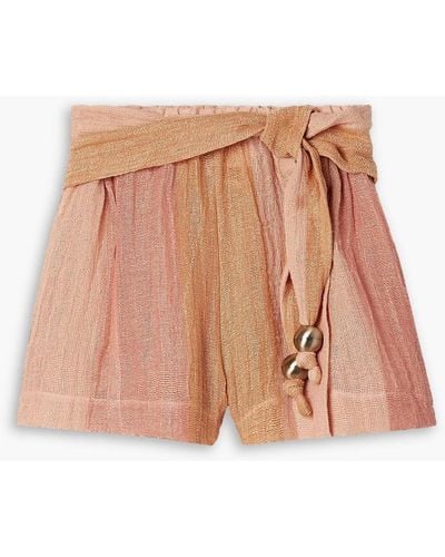 Lisa Marie Fernandez Farrah Linen-blend Gauze Shorts - Orange