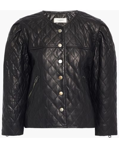 Isabel Marant Adriana Quilted Leather Jacket - Black