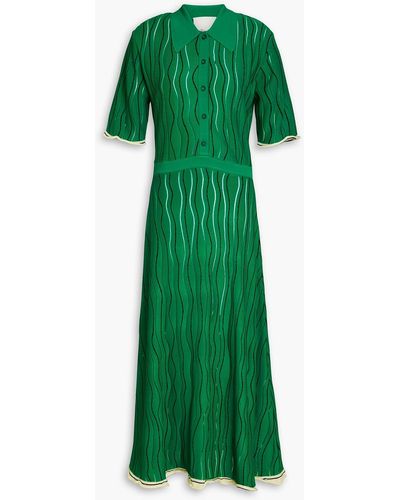 3.1 Phillip Lim Jaquard-knit Midi Shirt Dress - Green