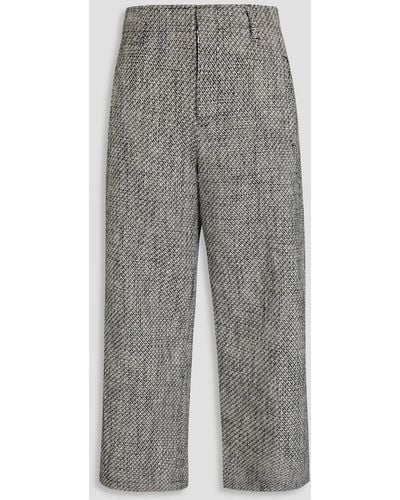 Rag & Bone Dylan Cropped Cotton-blend Tweed Straight-leg Trousers - Grey