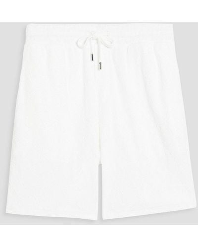 Frescobol Carioca Augusto shorts aus baumwollfrottee-jacquard mit tunnelzug - Weiß