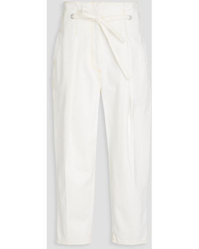 3.1 Phillip Lim Cropped High-rise Tapered Jeans - White