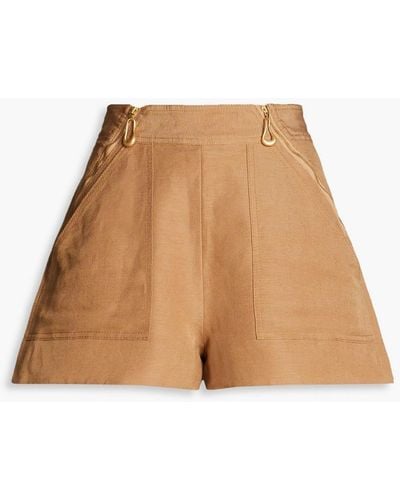 Aje. Esprit Linen-blend Shorts - Natural