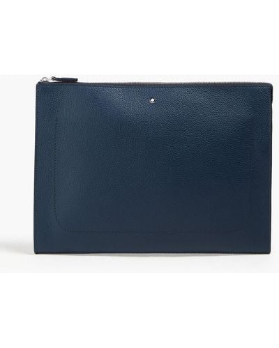Montblanc Pebbled-leather Pouch - Blue