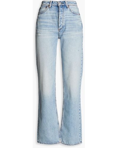 Rag & Bone Alex hoch sitzende jeans mit geradem bein in distressed-optik - Blau