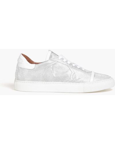 Malone Souliers Musa Leather-trimmed Glittered Canvas Trainers - White