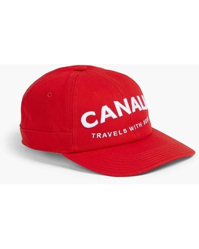 Canali Embroide Cotton-canvas Baseball Cap - Red