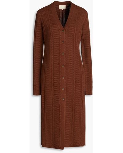 Loulou Studio Boden Cable-knit Wool And Cashmere-blend Midi Dress - Brown