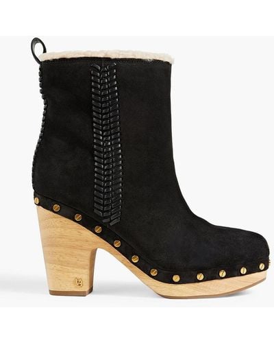 Veronica Beard Daxi Shearling Ankle Boots - Black