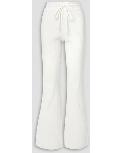 The Range Primary Ribbed Stretch-cotton Jersey Flared Trousers - White