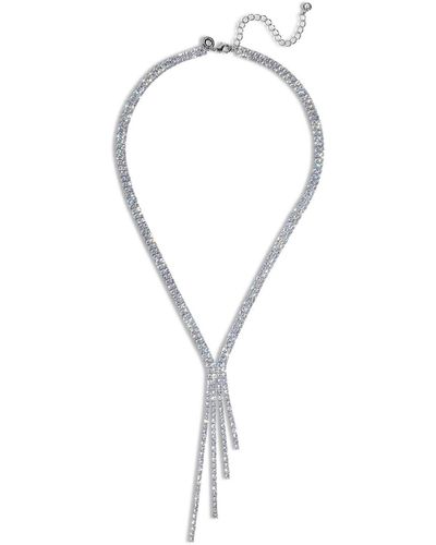 CZ by Kenneth Jay Lane Rhodium-plated Crystal Necklace - Metallic